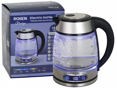 Чайник эл. ROXEN RX-720 Silver 2000Вт. 1,8л. индикатор температуры (12)