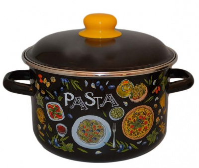 Кастрюля 4,0 л цил. PASTA черн.