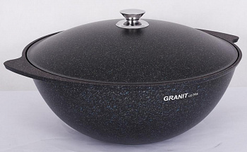 Казан д/плова (blue) 6л а/п, металл.крышка Granit Ultra (2)