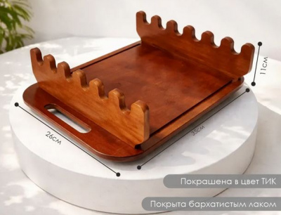 Поднос для шашлыка БРУСКЕТТА (Bruschetta) 11х26х35см цвет "тик" покрыт лаком