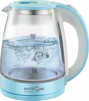 Чайник эл. 1,8л 1800Вт стеклянный с подсв. MAX-206 (12)