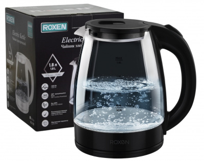 Чайник эл. ROXEN RX-208 Black 1800Вт. 1,7л. (12)