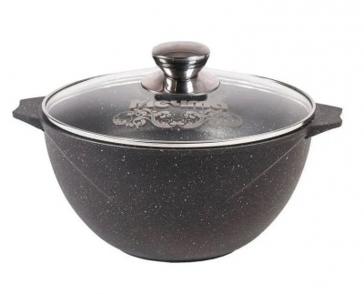 Казан д/плова Гранит черный 10л АП со ст. крышкой (3)