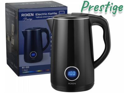 Чайник эл. ROXEN RX-223 Black 1800Вт. 1,8л. с индикатором температуры (12)
