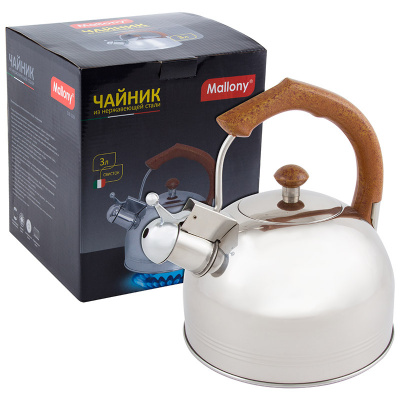 Чайник из нерж.стали 3,0л, со свистком, капсульное дно DJB-3293