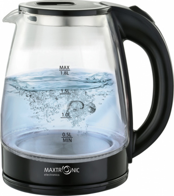 Чайник эл. 1,8л 1800Вт стеклянный с подсв. MAX-205 (12)