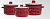 Набор "Звездочки бордовый" 9С-303/6 со стеклянной крышкой  (2+3+4л)