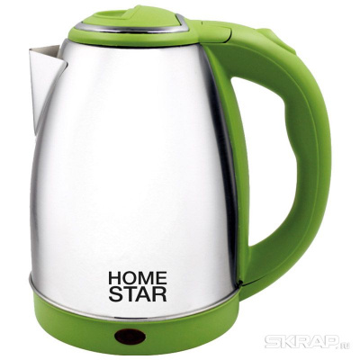 Эл.чайник Homestar HS-1028 (1,8л) стальной, зеленый